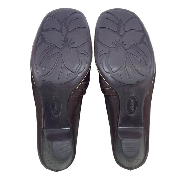 Björndal Women's Brown Leather Gena Backless Slip On Comfort Clog Shoes Sz 8.5M - Picture 7 of 8